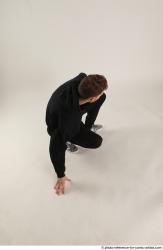 Man Adult Athletic White Sitting poses Casual Dance